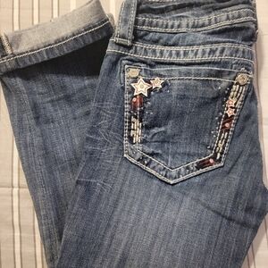 Women's MISS ME *4th of July* Size 26 Cuffed Capri